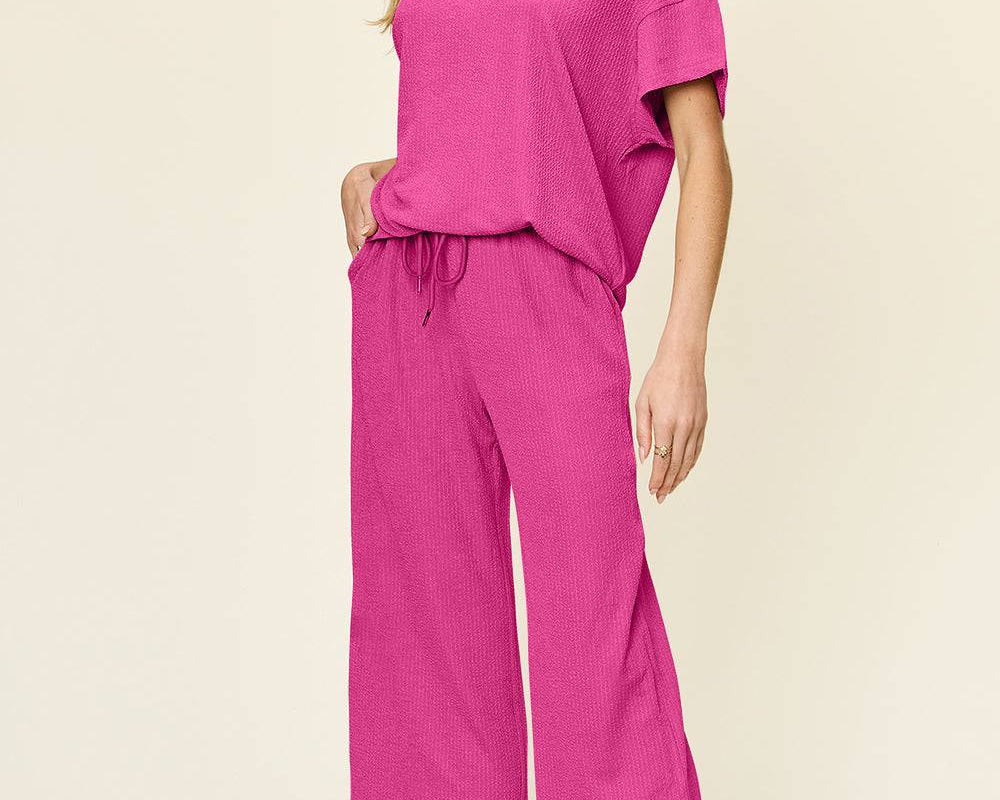 NYLD Short Sleeve T-Shirt and Wide Leg Pants - NEWYORKLISTED