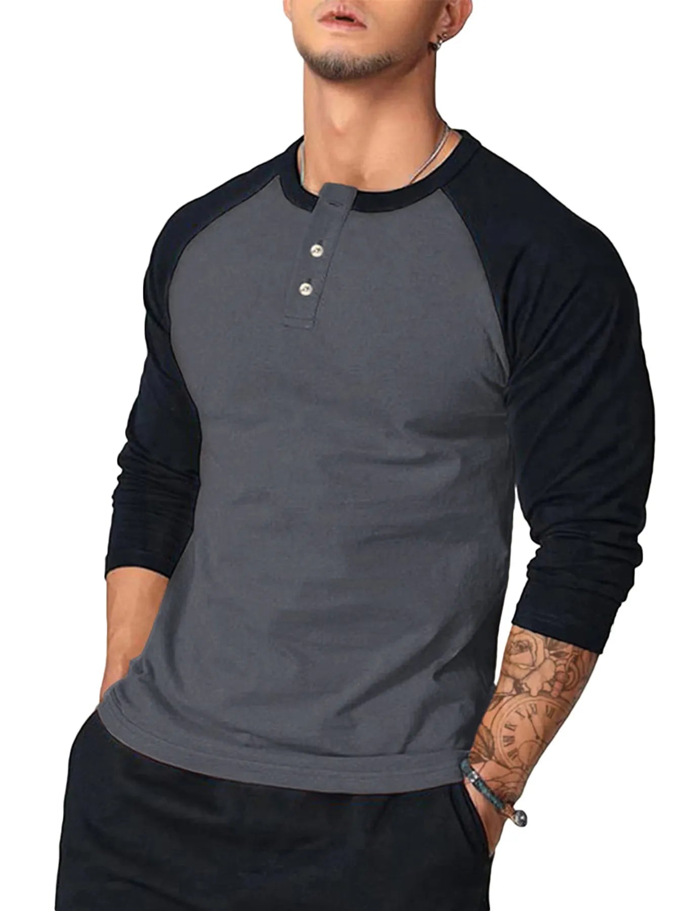 NEWYORKLISTED ATLAS MEN'S COLLECTION: Men's Round Neck Raglan Sleeve T-Shirt