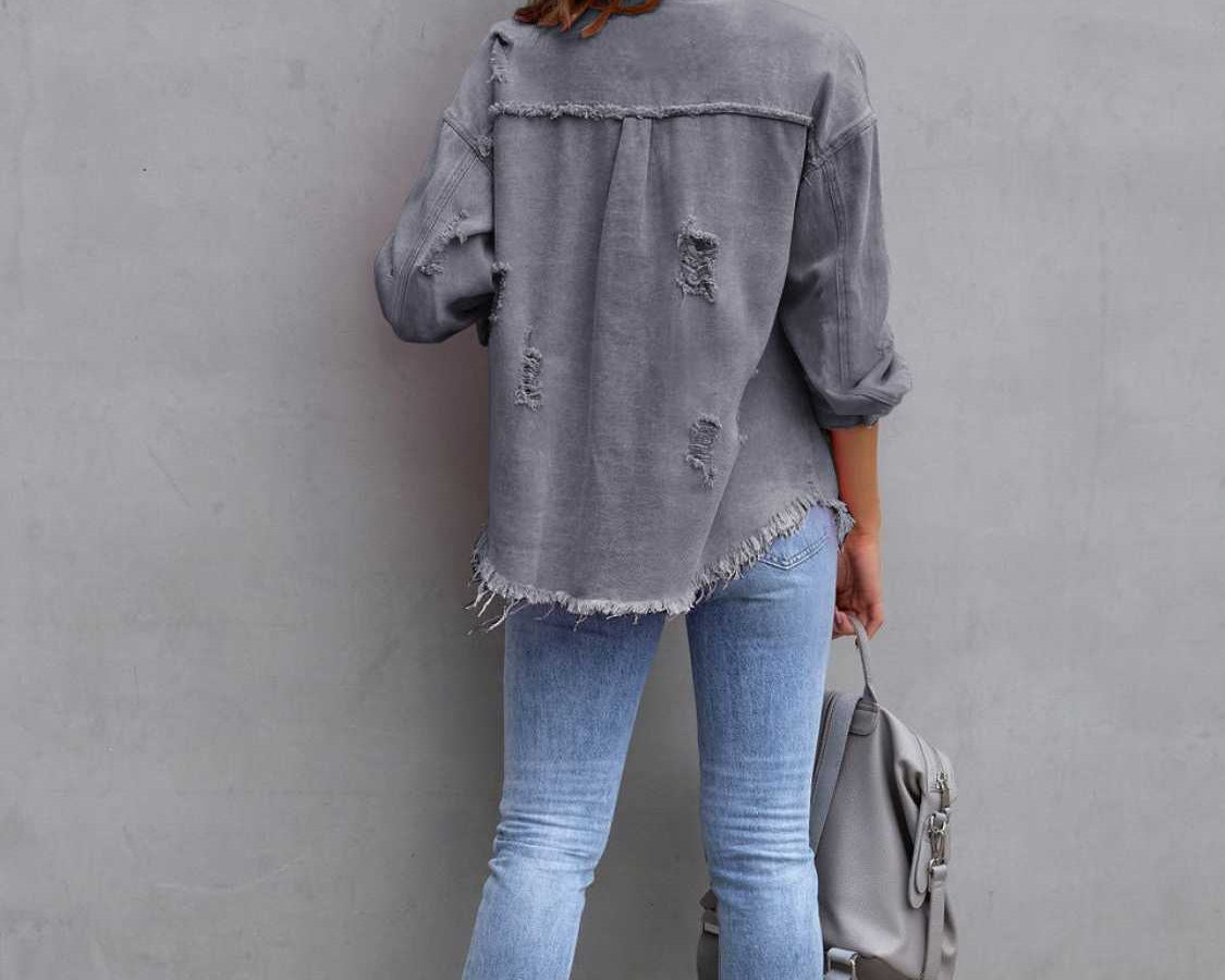 NEWYORKLISTED STYLE COLLECTION: Distressed Color Pop Denim Jacket - NEWYORKLISTED