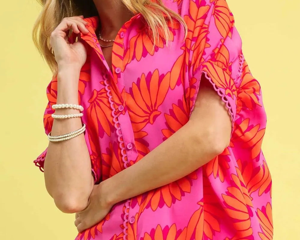 NEWYORKLISTED STYLE COLLECTION: Printed Button-Up Relaxed Shirt