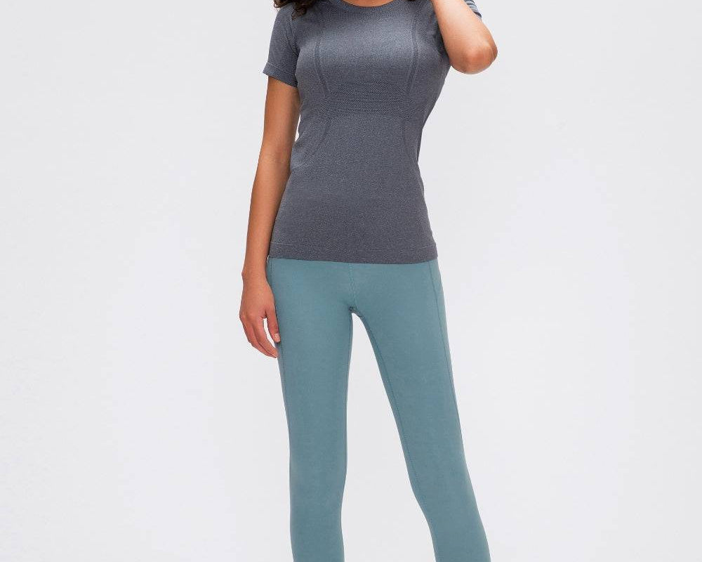 Millennia Round Neck Short Sleeve Active T-Shirt - NEWYORKLISTED