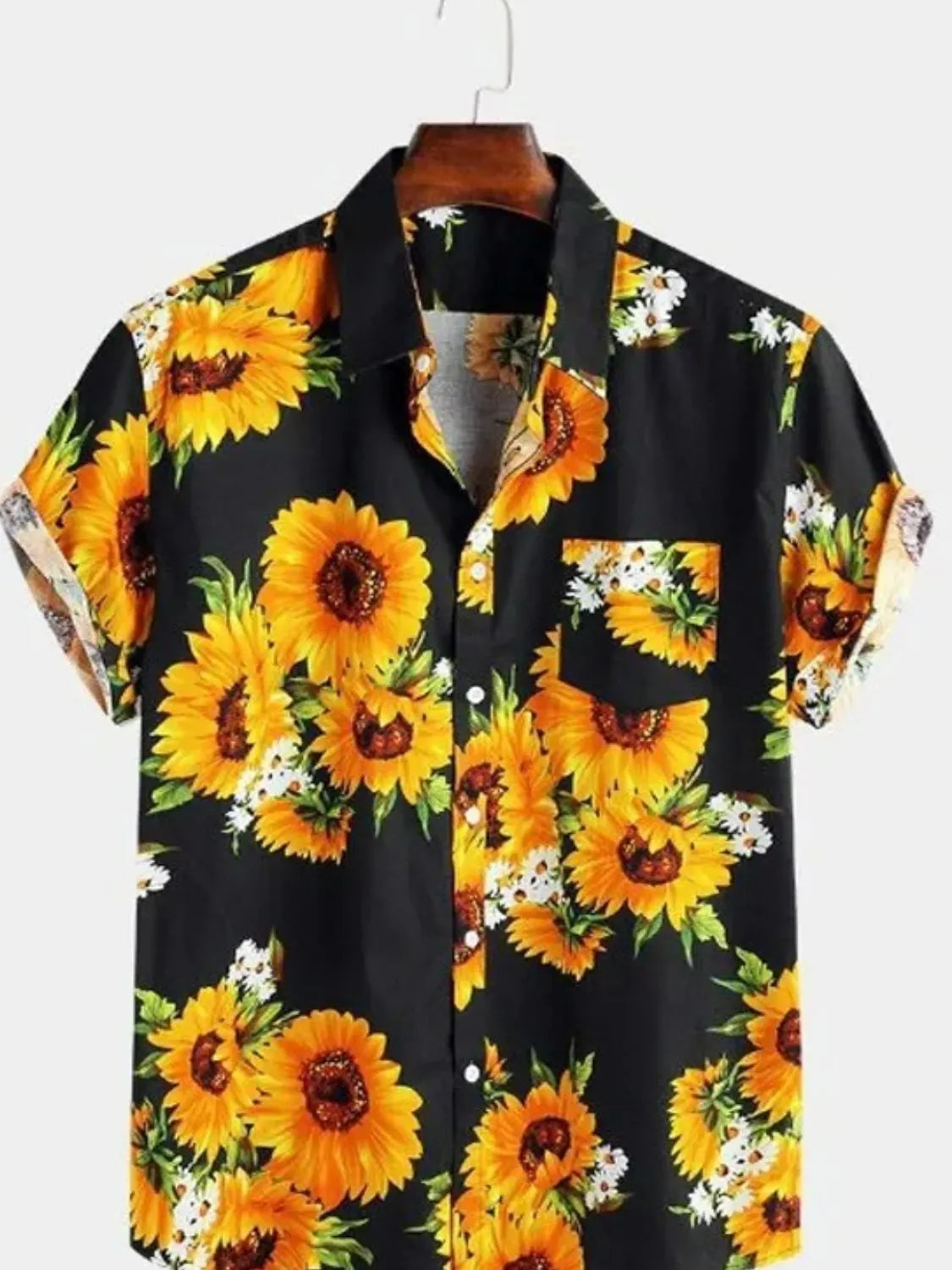 NEWYORKLISTED ATLAS MEN'S COLLECTION: Men's Sunflower Short Sleeve Shirt
