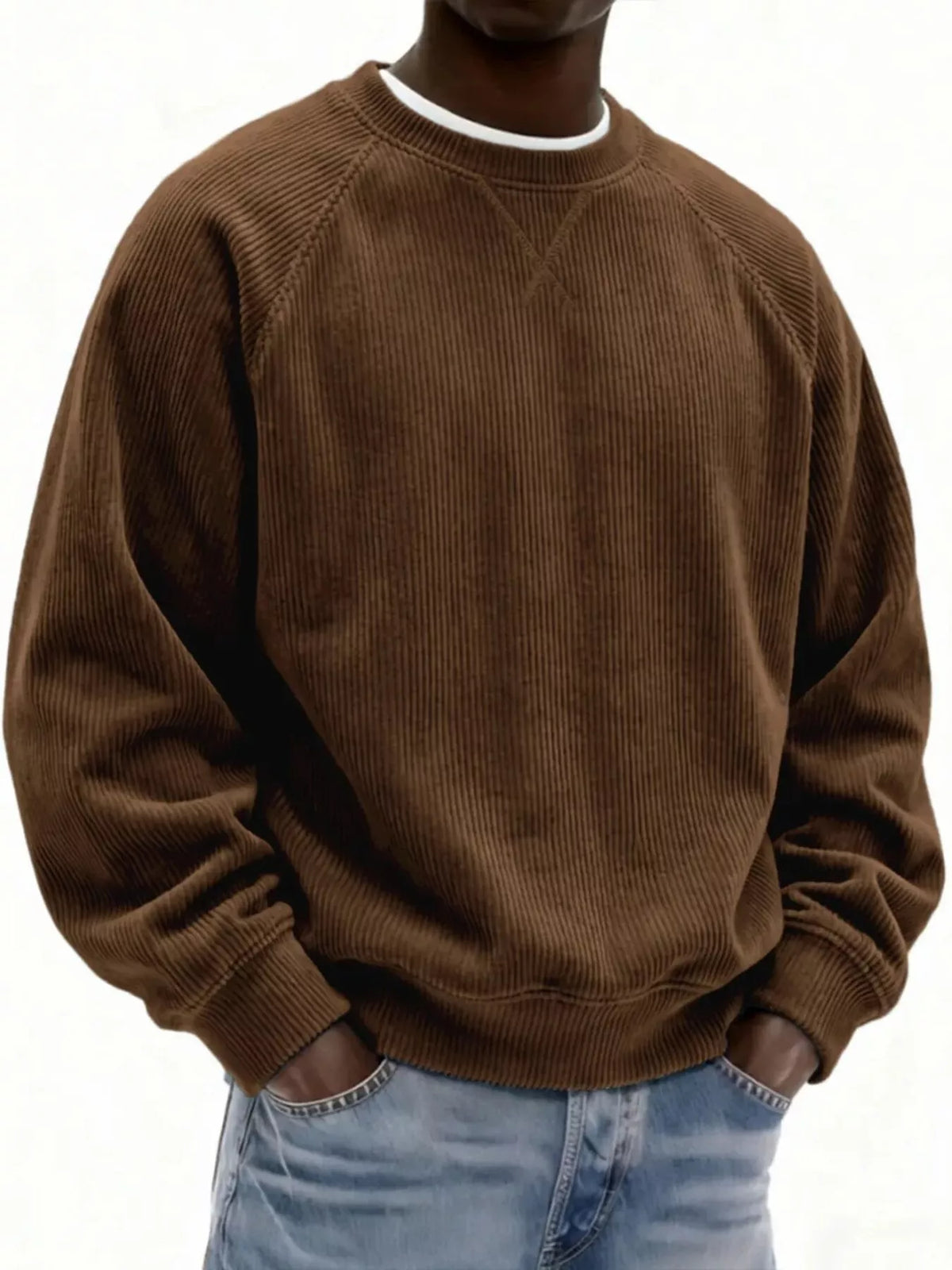 NEWYORKLISTED ATLAS MEN'S COLLECTION – Men's corduroy crew-neck sweatshirt, product image 4
