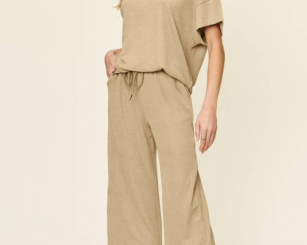 NYLD Short Sleeve T-Shirt and Wide Leg Pants - NEWYORKLISTED