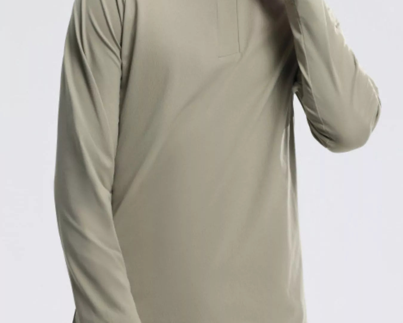 NEWYORKLISTED ATLAS MEN's COLLECTION: Person wearing a green long-sleeve shirt on a white background