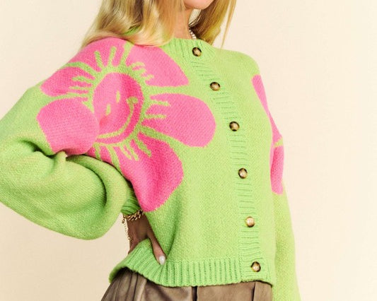 NEWYORKLISTED STYLE COLLECTION: Flower Print Long Sleeve Cardigan - NEWYORKLISTED