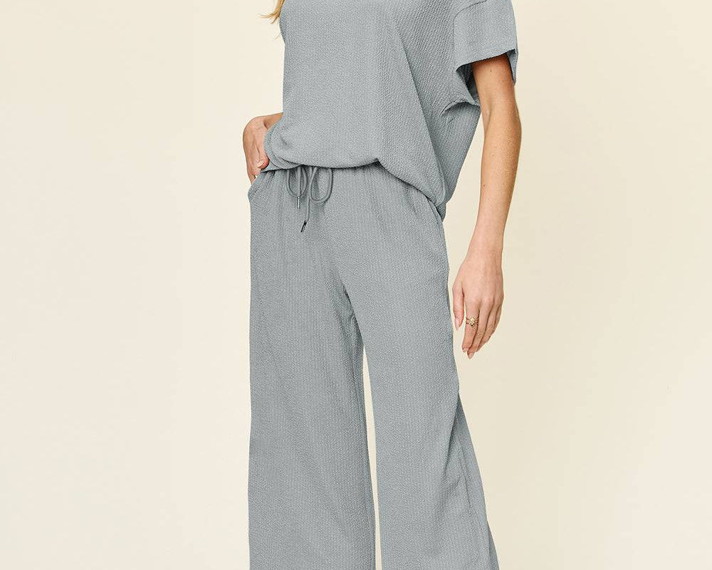 NYLD Short Sleeve T-Shirt and Wide Leg Pants - NEWYORKLISTED