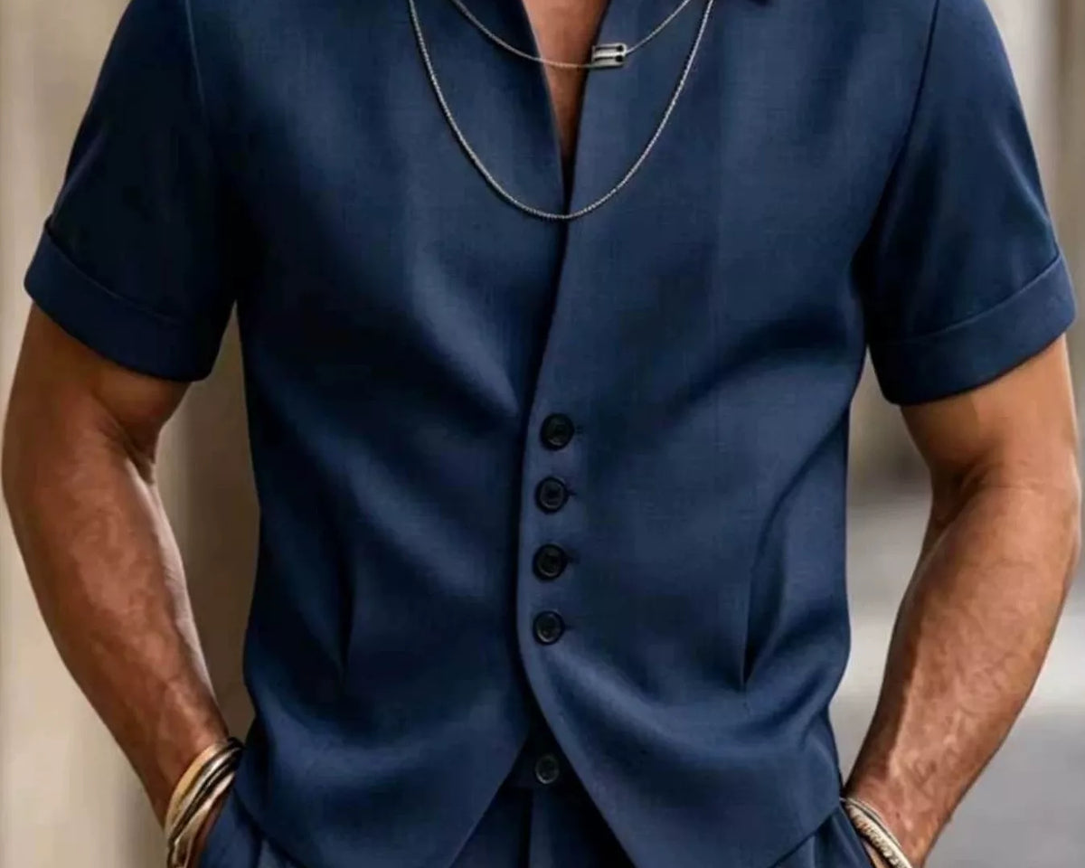 NEWYORKLISTED ATLAS MEN'S COLLECTION – Men's slim-fit short-sleeve button-down shirt, product image 5