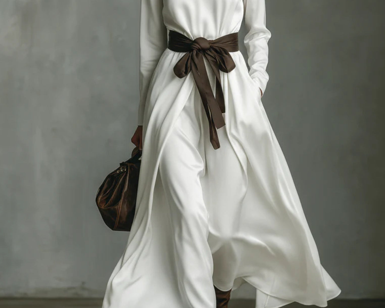 NEWYORKLISTED elegant turtleneck tie waist midi dress belted sophisticated women’s fashion midi length dress