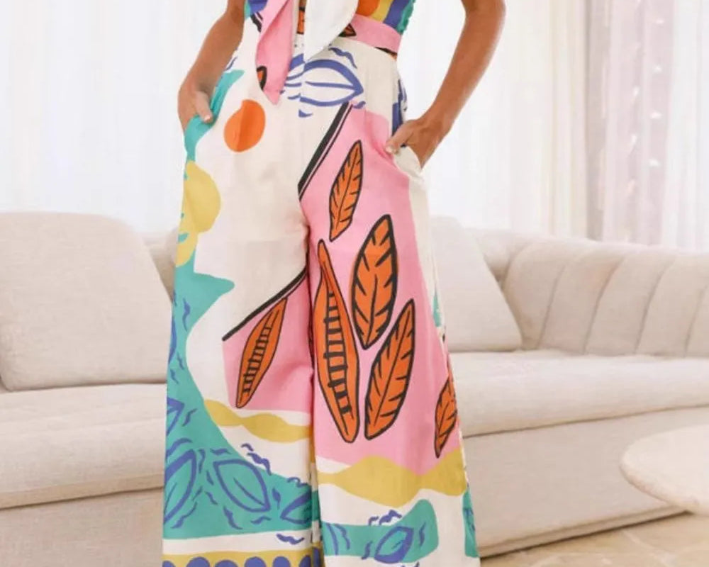 NEWYORKLISTED STYLE COLLECTION’s Printed Wide Leg Cami Jumpsuit