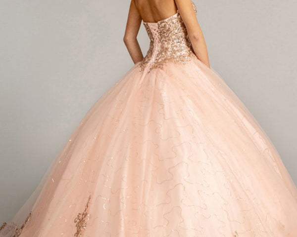 Sequin and Glitter Embellished Sweetheart Quinceanera Dress-1