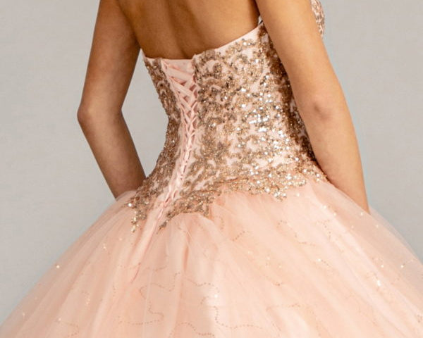 Sequin and Glitter Embellished Sweetheart Quinceanera Dress-3