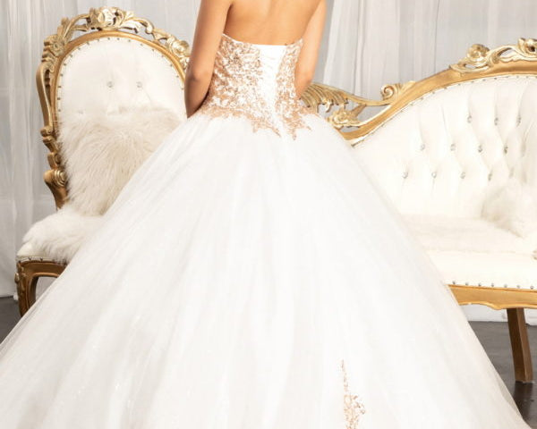Sequin and Glitter Embellished Sweetheart Quinceanera Dress-4