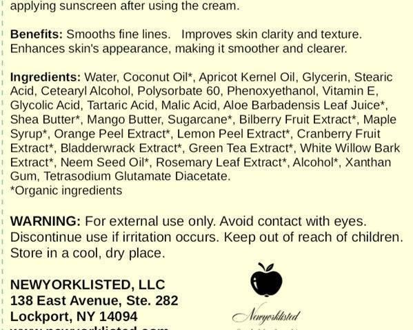 AMLA NATURALS AHA SKIN CREAM - NEWYORKLISTED