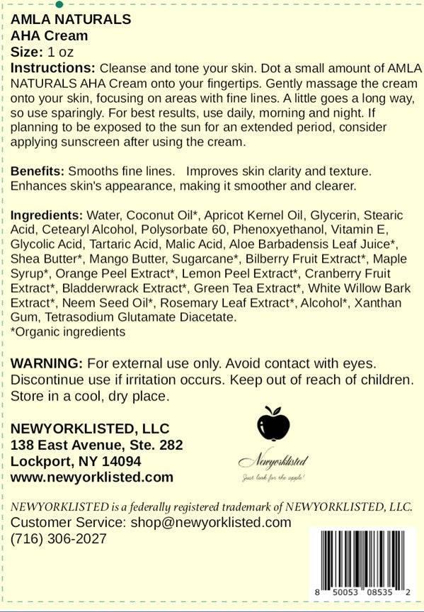 AMLA NATURALS AHA SKIN CREAM - NEWYORKLISTED