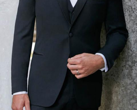 NEWYORKLISTED ATLAS MEN'S COLLECTION: "Milan" Black Tuxedo Jacket Peak (Separates)