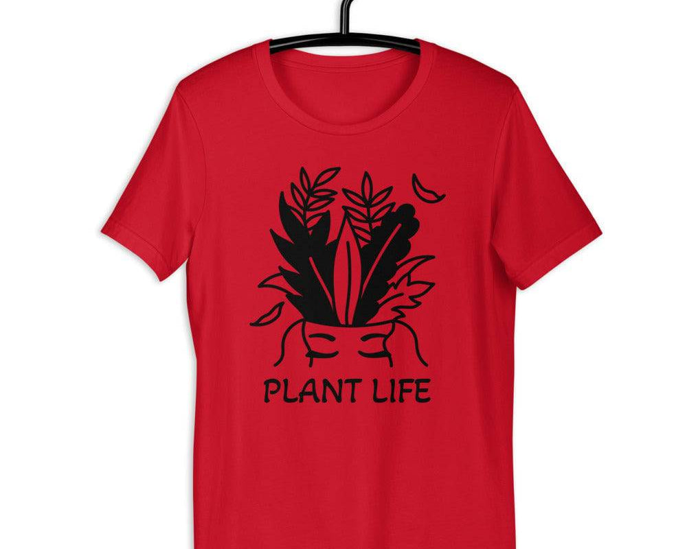 NEWYORKLISTED PLANT LIFE T-SHIRT in Red on hanger