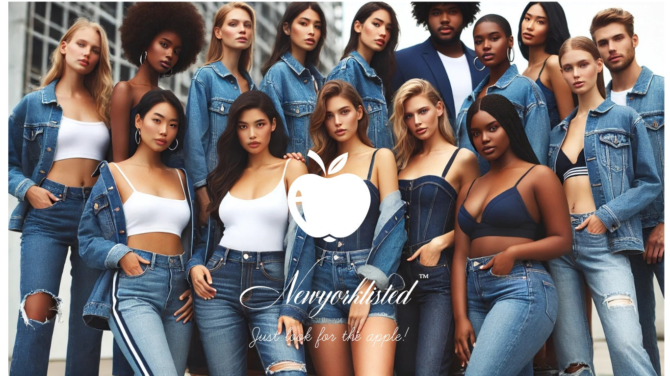 NEWYORKLISTED DENIM COLLECTION: Models wearing blue jeans
