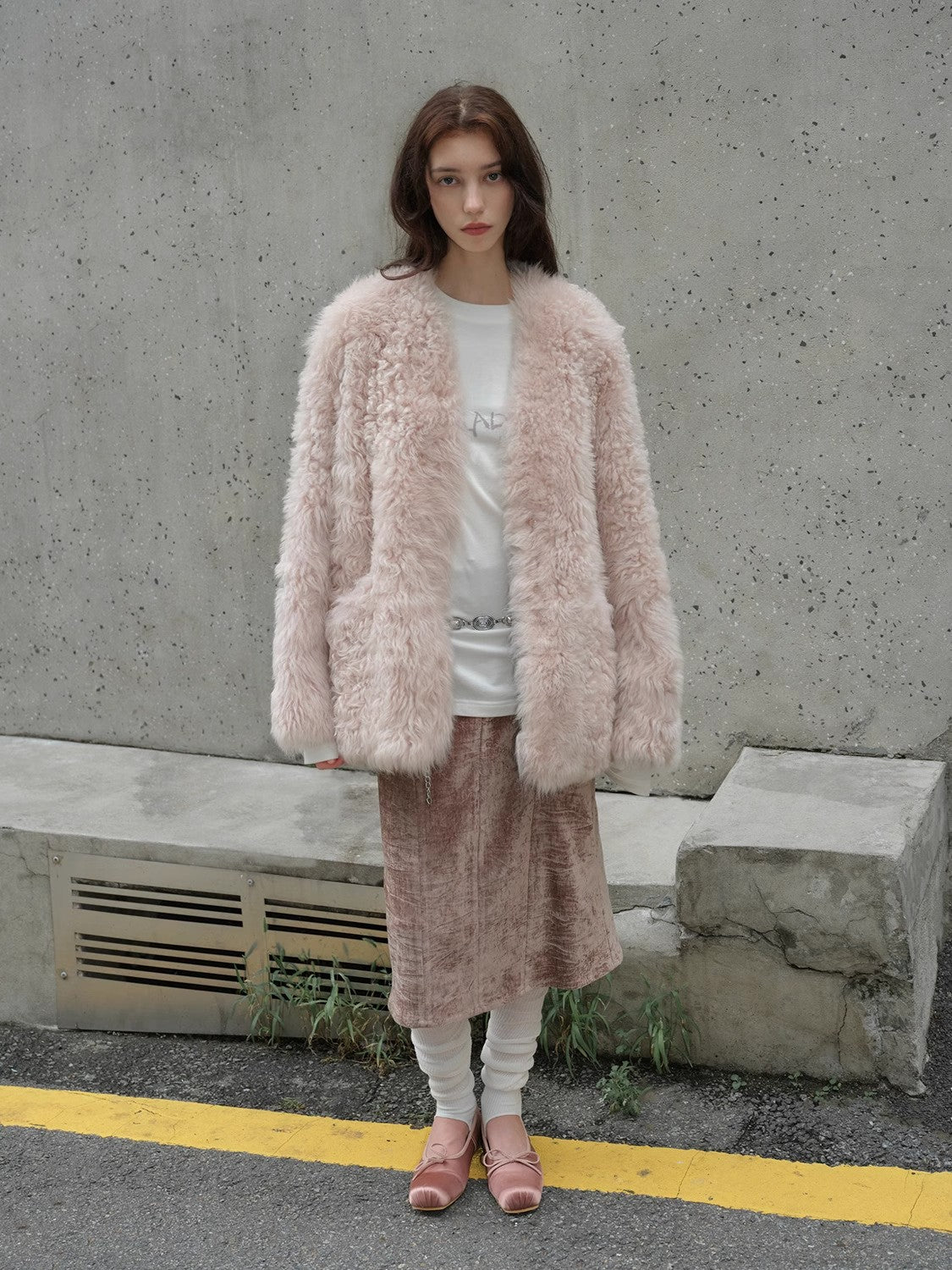 Castle Dusk Fashionable Casual V-Neck Italian Tuscan Sheepskin Coat - NEWYORKLISTED