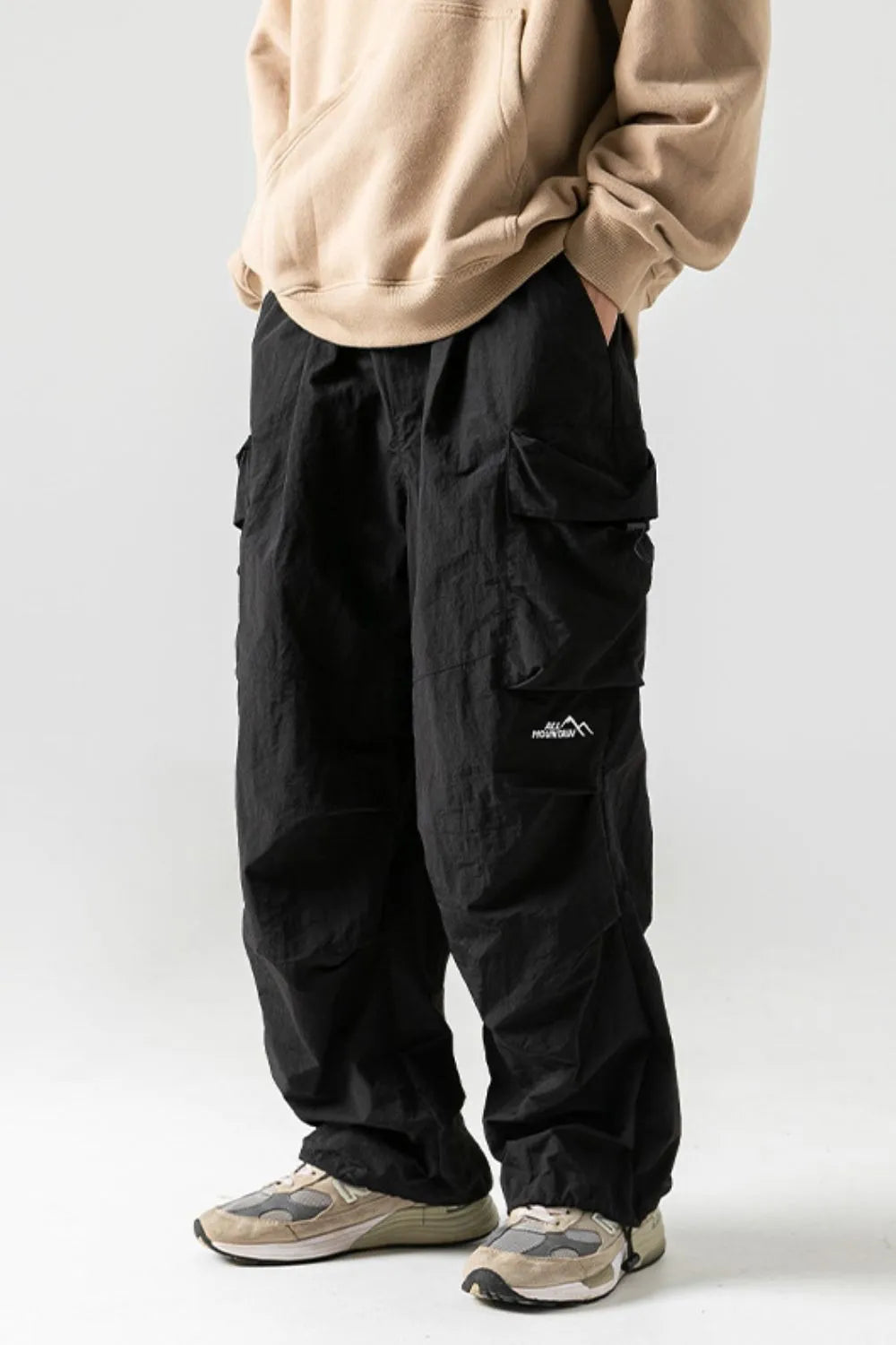 NEWYORKLISTED ATLAS MEN'S COLLECTION: Men's Plus Size Elastic Waist Pants with Pockets – Lightweight Utility, All-Day Comfort in Black