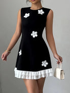 NEWYORKLISTED Flower Round Neck Sleeveless Dress