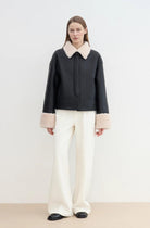 Slightly Sweet Latte Second Generation Furry Lapel Casual Straight Shorn Shearling Jacket - NEWYORKLISTED