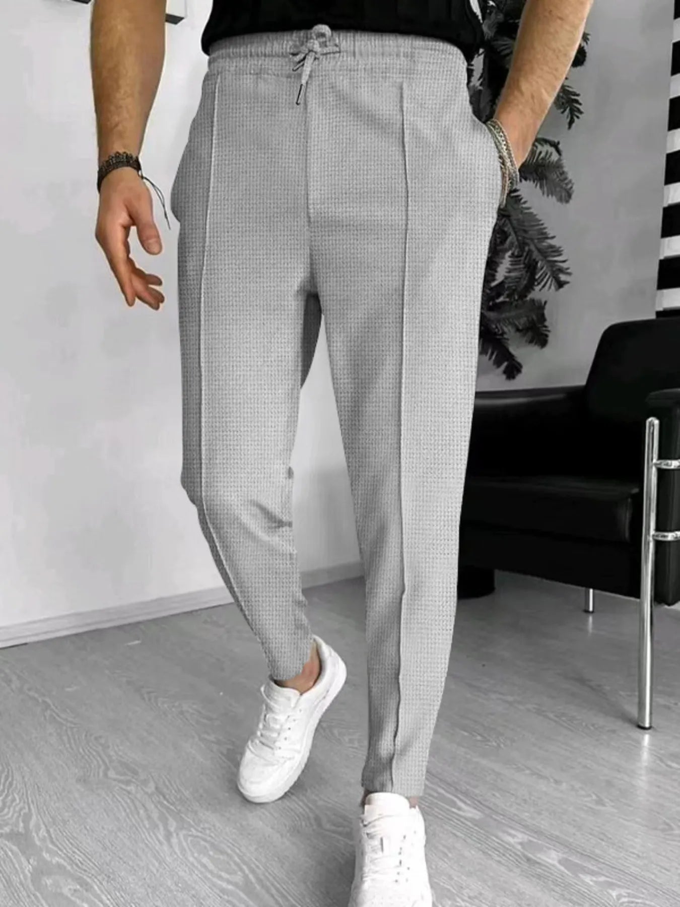 NEWYORKLISTED ATLAS MEN's COLLECTION: Men's Full Size Drawstring Casual Pants