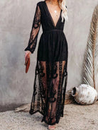 NEWYORKLISTED STYLE COLLECTION: Black lace dress worn by a person against a neutral background