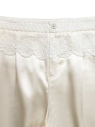 NEWYORKLISTED STYLE COLLECTION: Close-up of a white garment with lace detailing on a white background