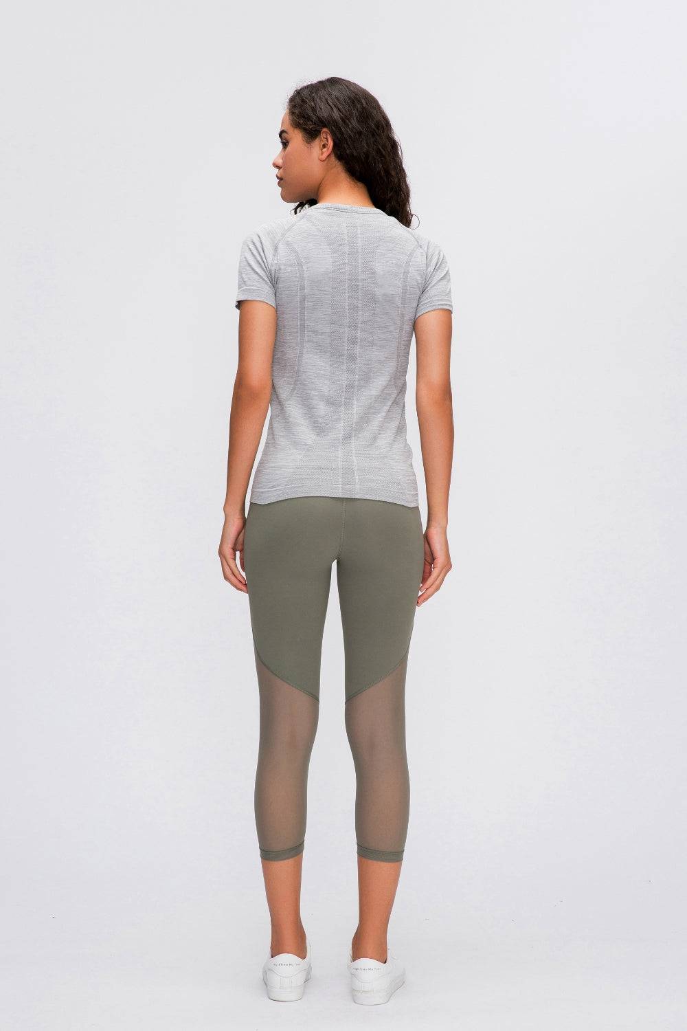 Millennia Round Neck Short Sleeve Active T-Shirt - NEWYORKLISTED
