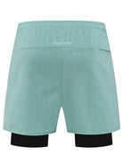 NEWYORKLISTED ATLAS MEN's COLLECTION: Light blue running shorts with black waistband on a white background