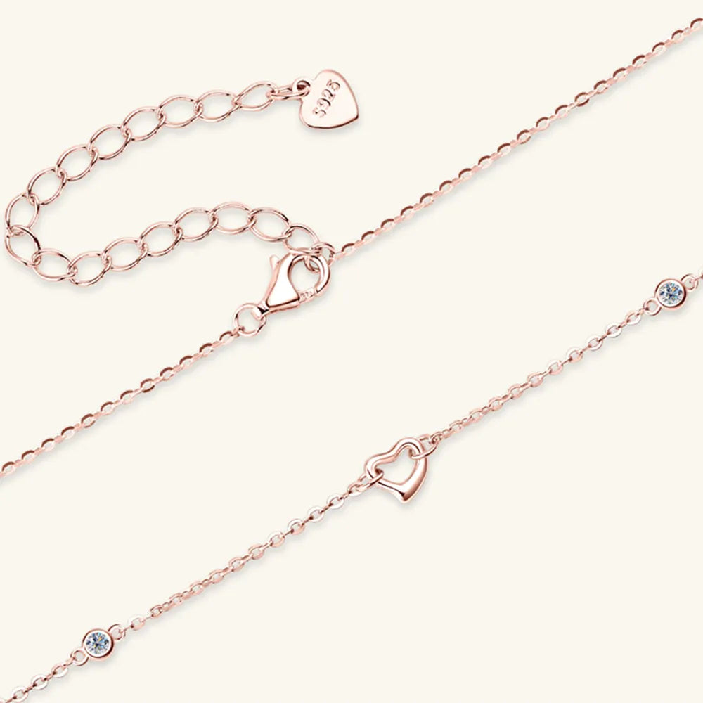 NEWYORKLISTED Valentine’s Day Specials: Rose gold anklets with heart-shaped clasp on a white background