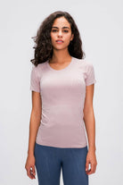 Millennia Round Neck Short Sleeve Active T-Shirt - NEWYORKLISTED