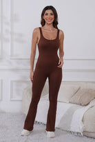 NEWYORKLISTED STYLE COLLECTION: Scoop Neck Wide Strap Active Jumpsuit - NEWYORKLISTED