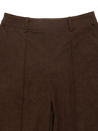 NEWYORKLISTED STYLE COLLECTION:   Close up of Women's Casual Pleated Brown Pants