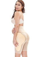 NEWYORKLISTED Intimate Apparel: Woman wearing a beige shapewear garment on a white background