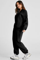 Quarter Zip Long Sleeve Top and Pants Set - NEWYORKLISTED