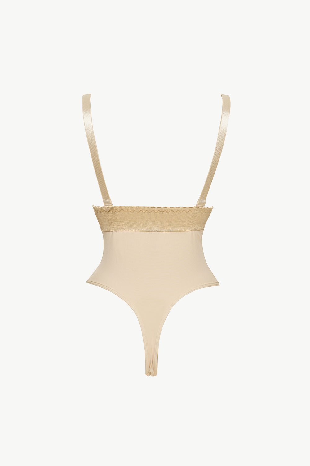 NEWYORKLISTED Intimate Apparel: Beige swimsuit with thin straps on a white background