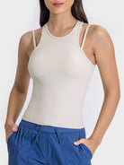 Millennia Cutout Round Neck Racerback Active Tank - NEWYORKLISTED