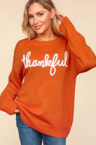 NEWYORKLISTED STYLE COLLECTION: "Thankful" Metallic Glitter Embroidery Sweater - NEWYORKLISTED