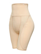NEWYORKLISTED Intimate Apparel: Beige shapewear shorts on a white background