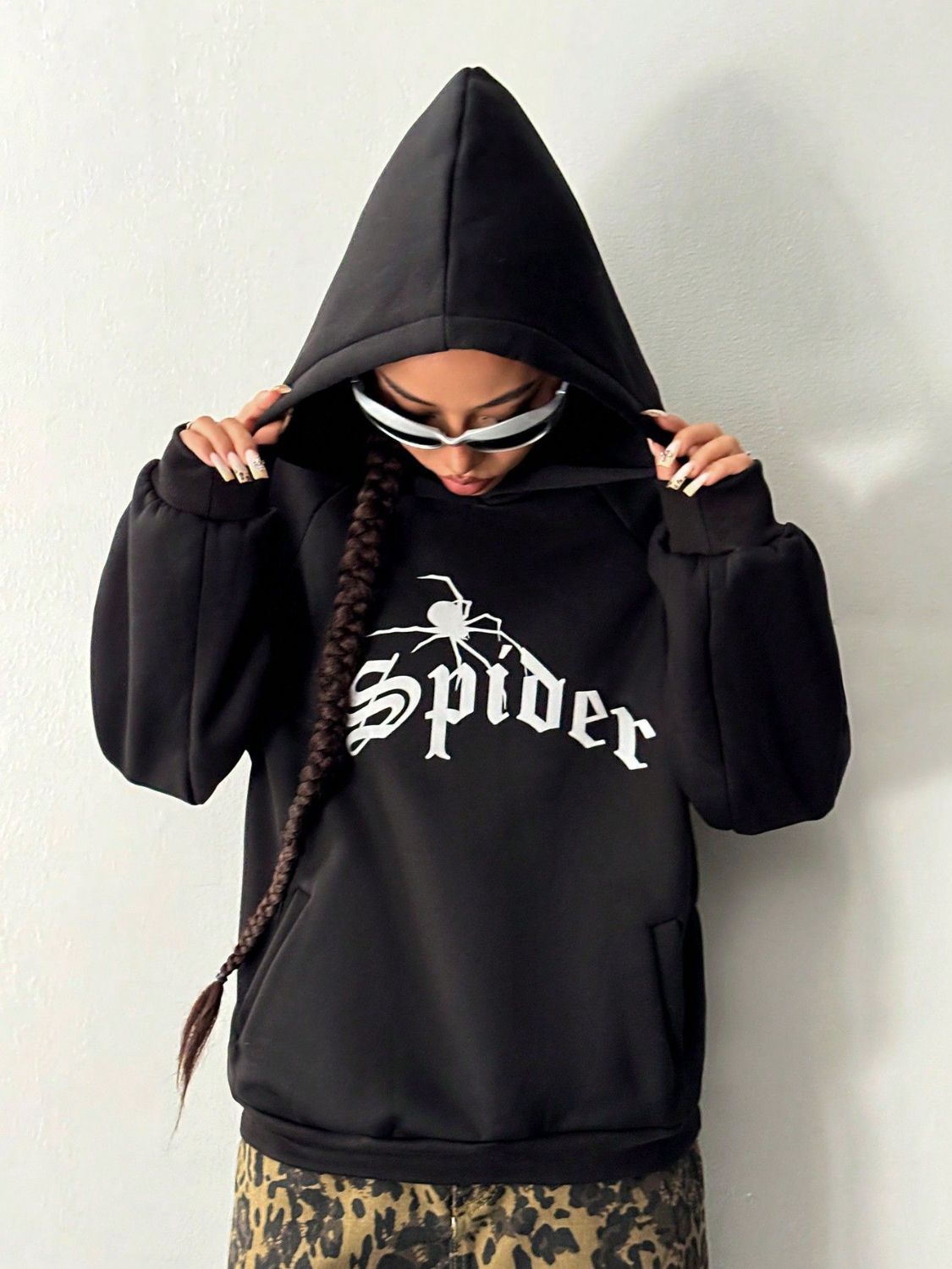 SPIDER Long Sleeve Hoodie with Kangaroo Pocket - NEWYORKLISTED