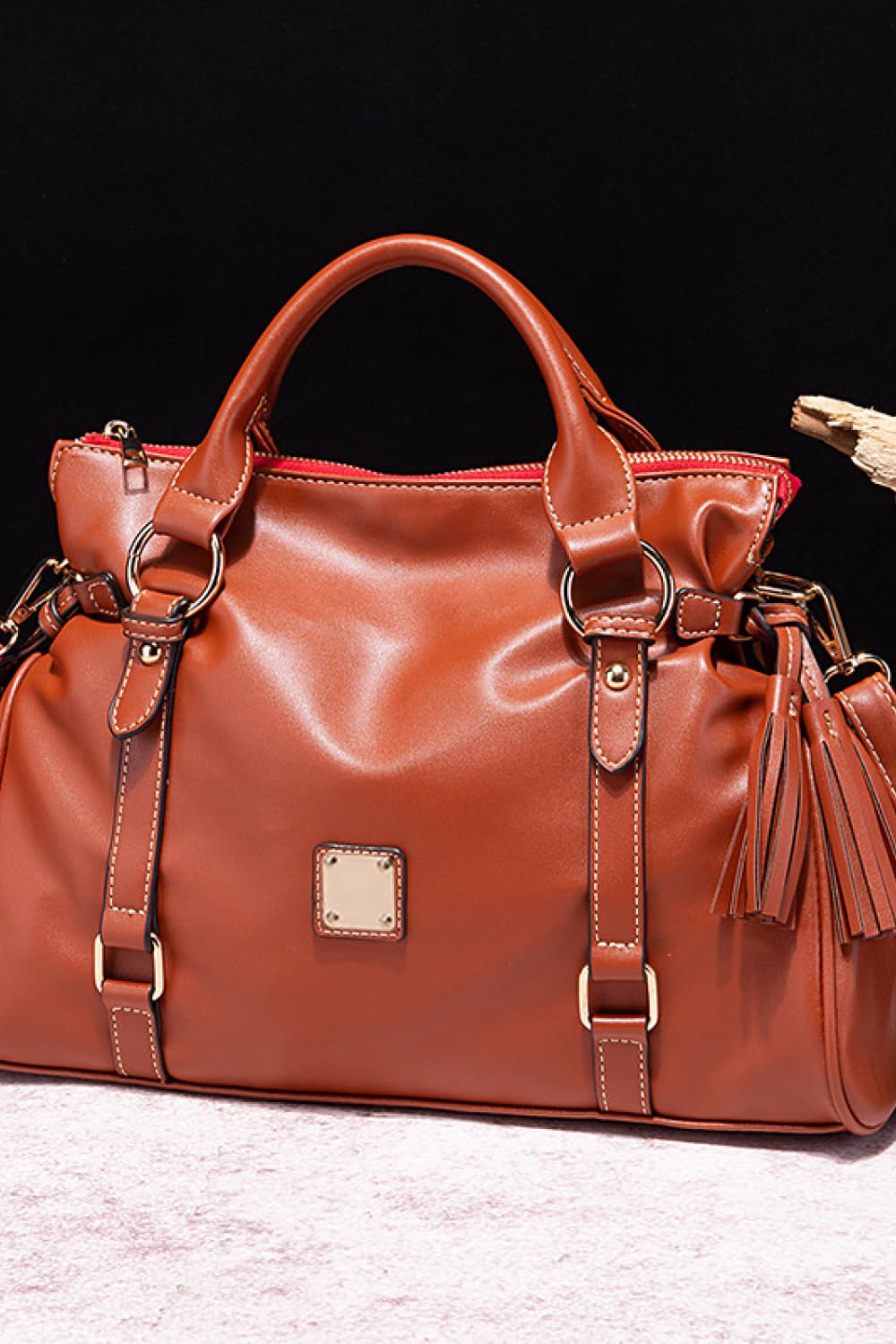 NEWYORKLISTED STYLE COLLECTION: Vegan Leather Handbag with Tassels - NEWYORKLISTED