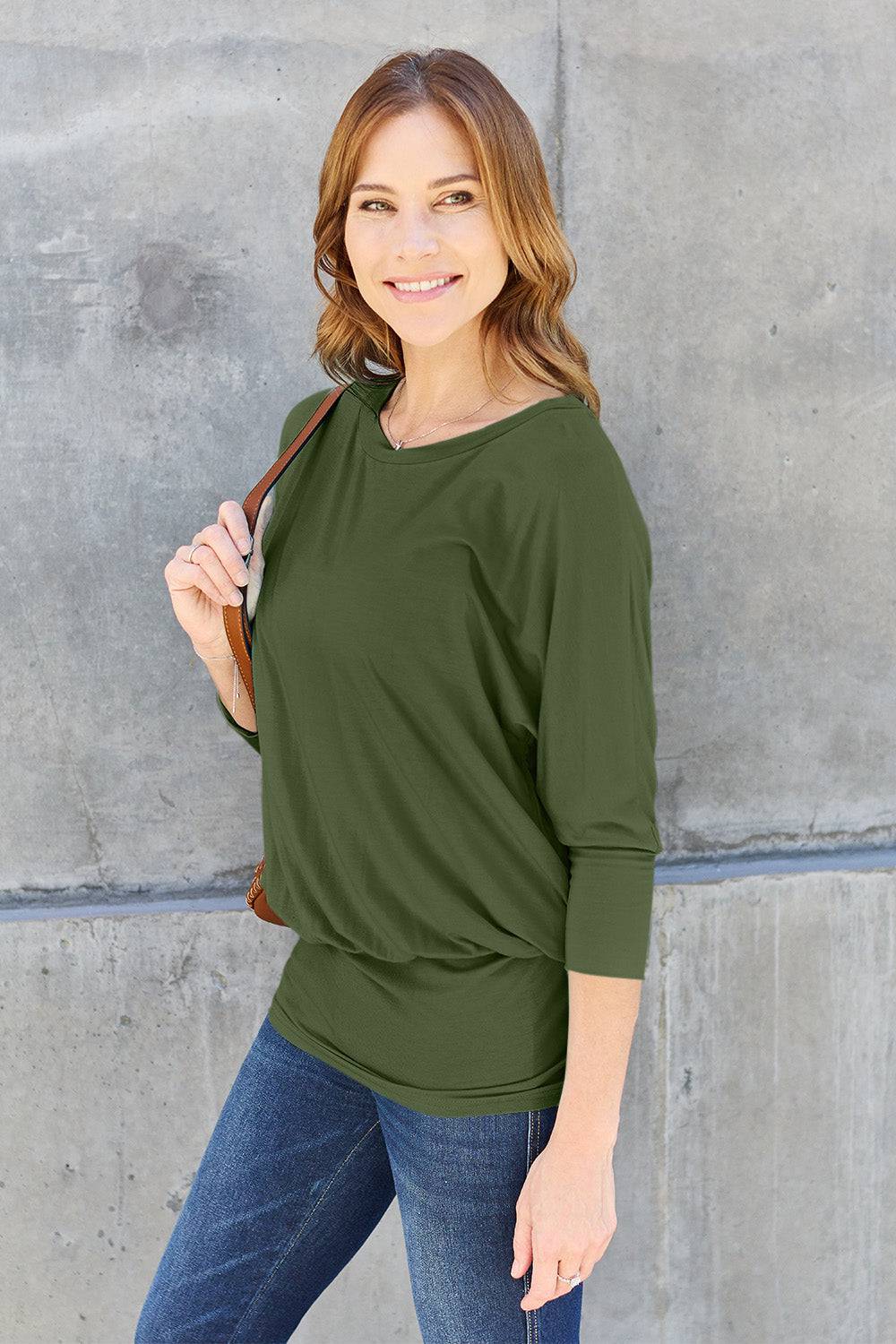 NYLD PARTNER Round Neck Billow Sleeve Top - NEWYORKLISTED
