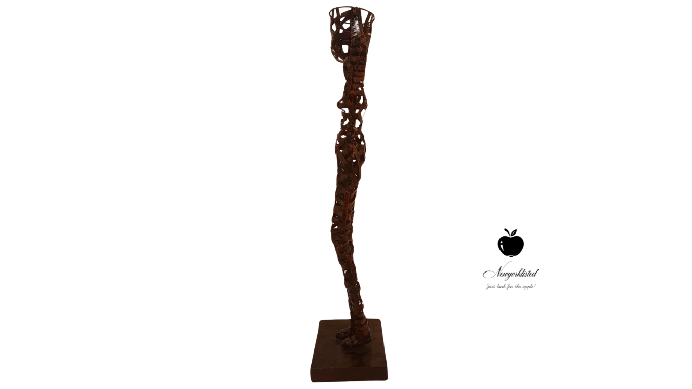 Palecek Woman with Basket Sculpture – A Sustainable Treasure from the NEWYORKLISTED UNIQUE FINDS COLLECTION - NEWYORKLISTED