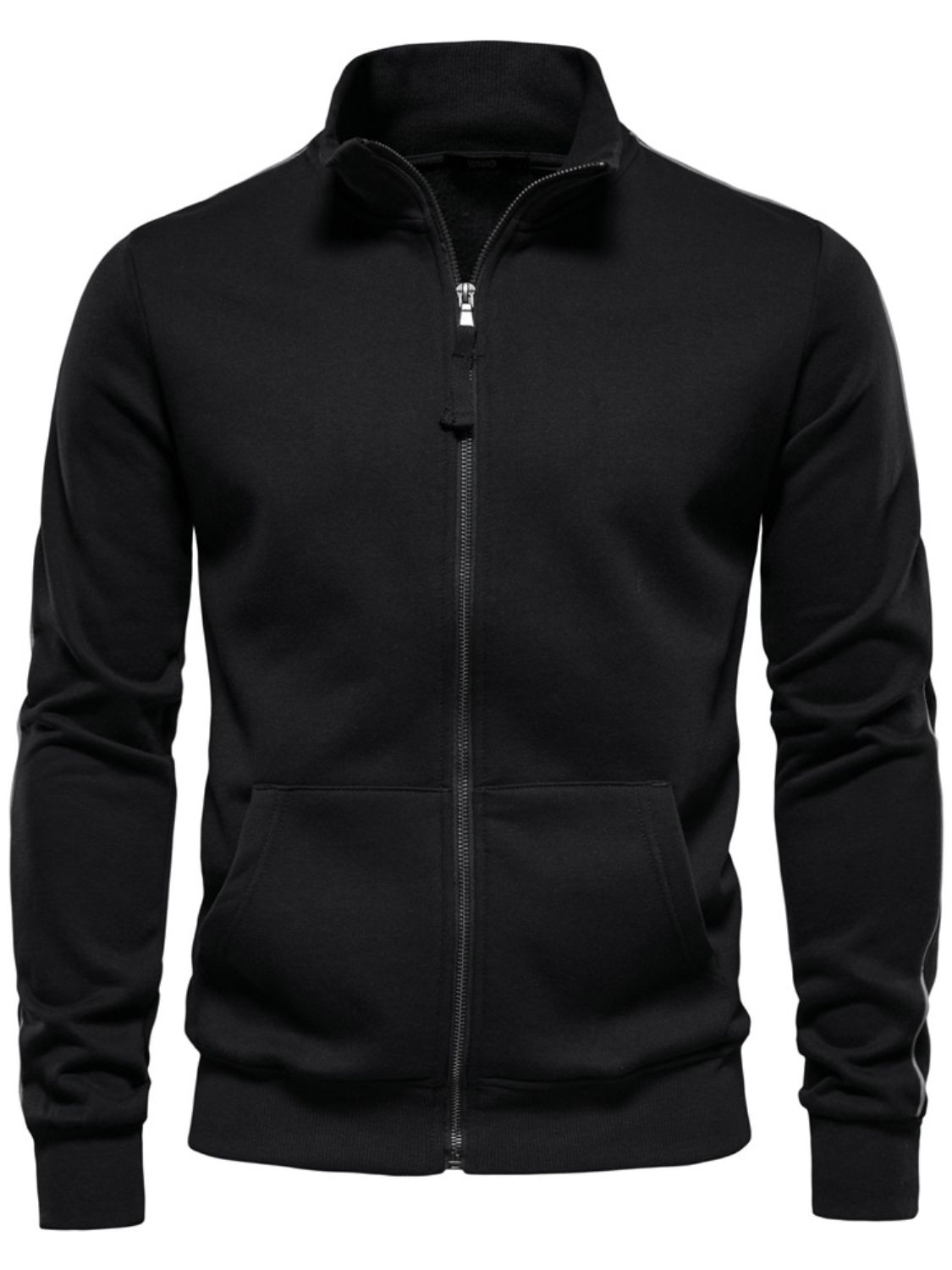 NEWYORKLISTED ATLAS MEN's COLLECTION: Men's Zip Up Long Sleeve Sweatshirt in Black 
