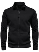 NEWYORKLISTED ATLAS MEN's COLLECTION: Men's Zip Up Long Sleeve Sweatshirt in Black 