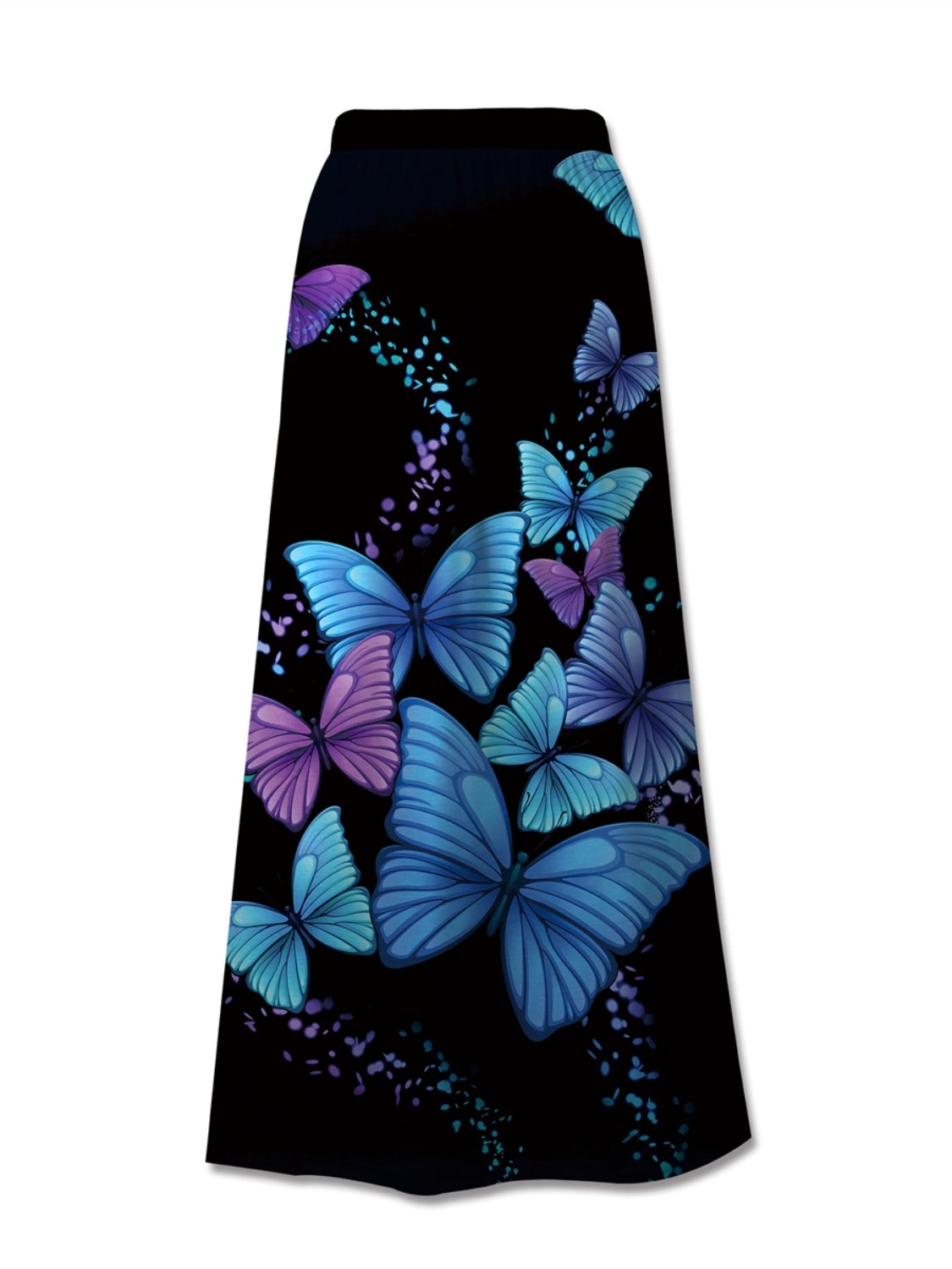 FAM-FAM Printed Elastic Waist Midi Skirt - NEWYORKLISTED