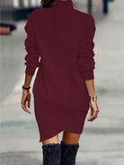 NEWYORKLISTED Style Collection: Maroon dress worn by a person on a blurred street background