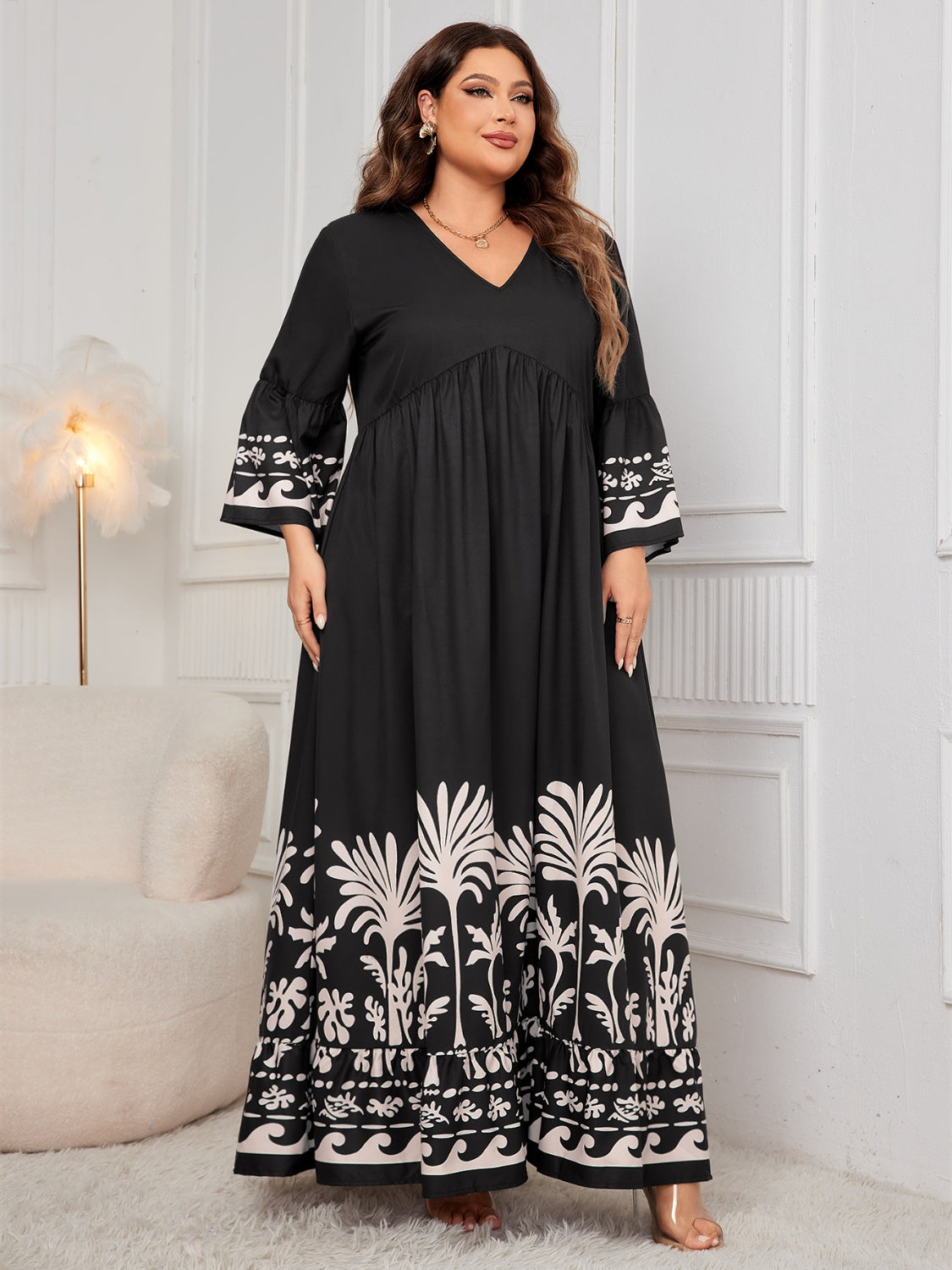 NEWYORKLISTED STYLE COLLECTION: Plus Size Long Sleeve Maxi Dress - NEWYORKLISTED